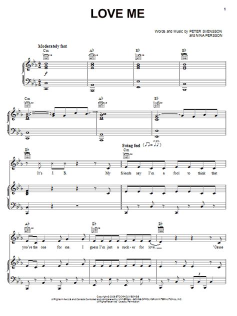 Love Me Sheet Music By Justin Bieber Piano Vocal And Guitar Right Hand