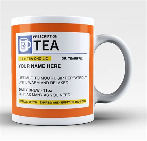 Personalized Prescription Tea Mug Cup Custom Name