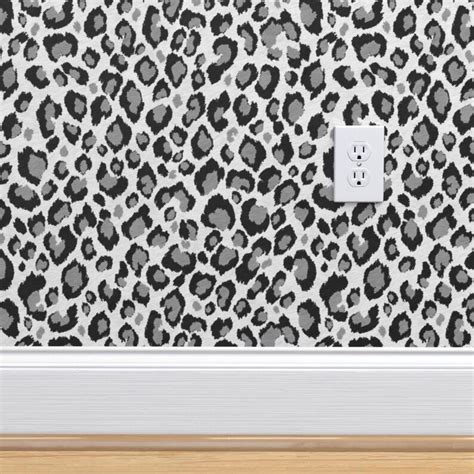 Leopard Wallpaper Black Grey Removable Peel N Stick Self Etsy
