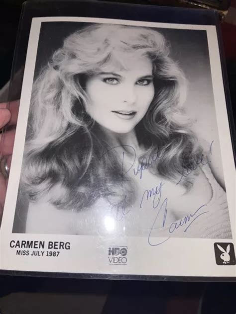 PLAYMATE CARMEN BERG Miss July 1987 Hbo Video Autographed To Rupert