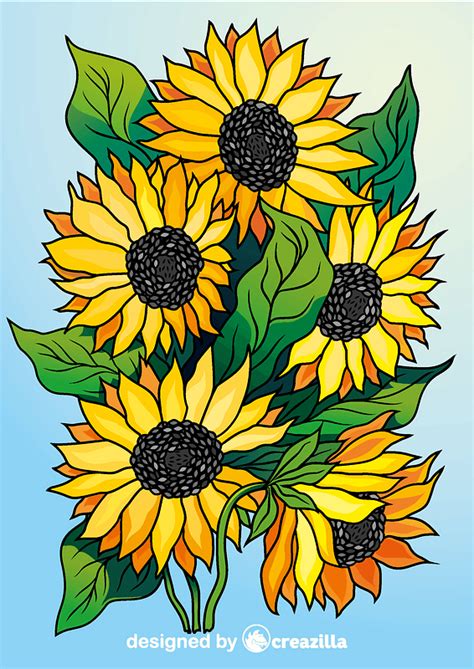 Sunflowers Vector Free Download Creazilla