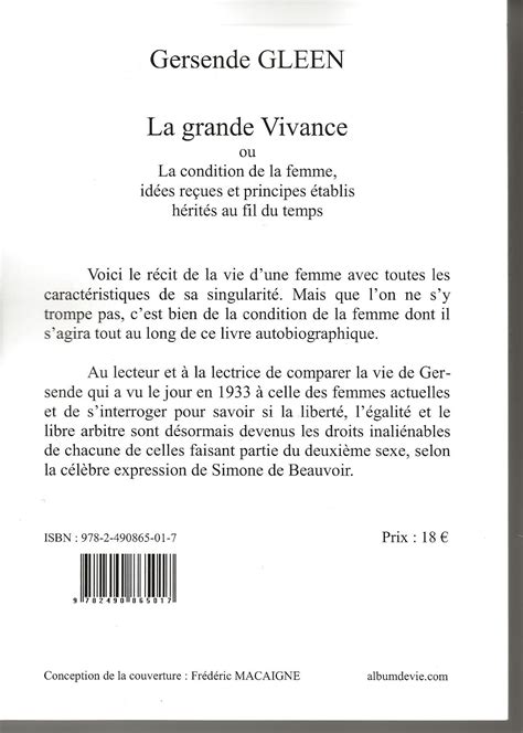 La Grande Vivance 4ème De Couverture