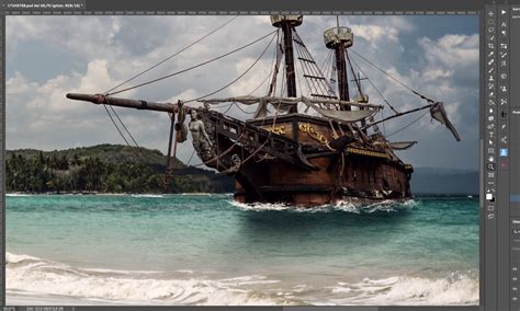 Caribbean Pirate Ship Backdrop Corsair Premade Background Etsy