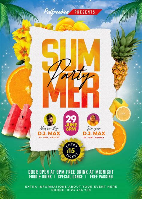 Summer Beach Party Flyer Free PSD Flyer And Poster Design Party Flyer Flyer Free
