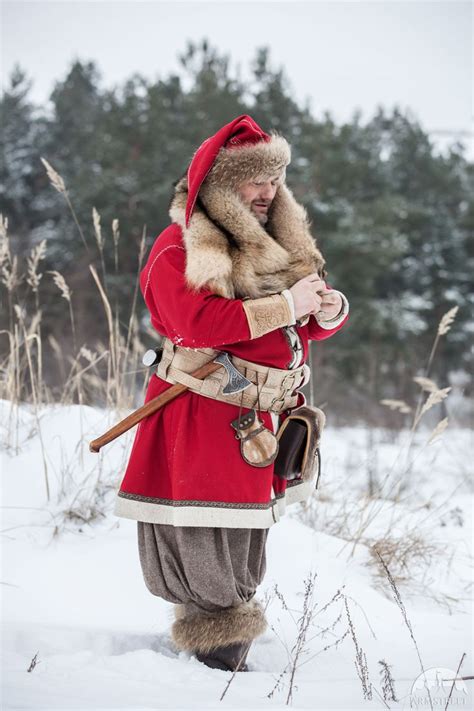 Woolen Viking Coat Yule Edition Santa Claus Costume Viking
