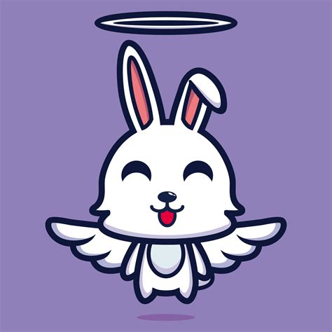 Cute Rabbit Angel Cartoon Character Design Premium Vector 6952037