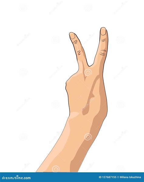 Victory Peace Hand Gesture Two Fingers Up Peace Sign Hand Background