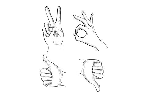 Set Of Vector Gestures By Hands Illustrator Graphics Creative Market