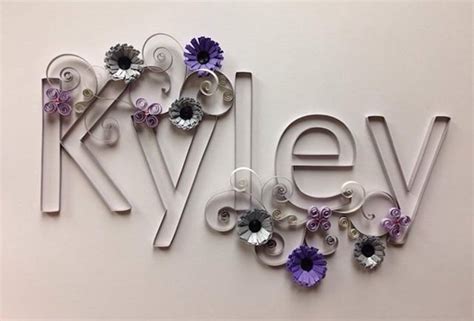 Quilling Custom Name Baby Name Framed Art Up To 5 Letters Etsy