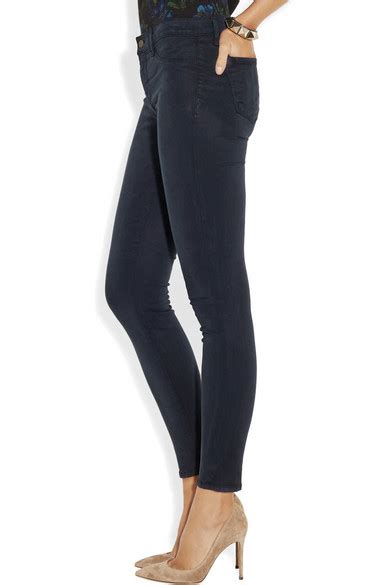J Brand Luxe Sateen Mid Rise Skinny Jeans Net A Porter Com