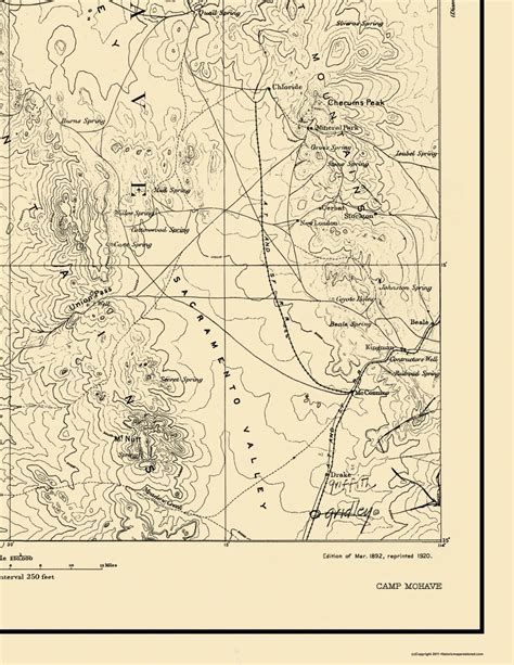 Topo Map Camp Mohave Arizona Sheet Usgs 1892 23 X 2975 Ebay