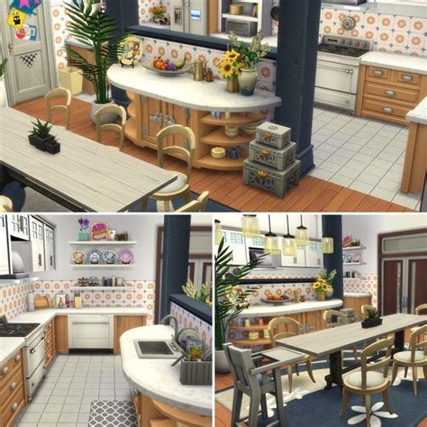 The sims 4 bust the dust kit: I used a half wall to split this kitchen island and I love ...