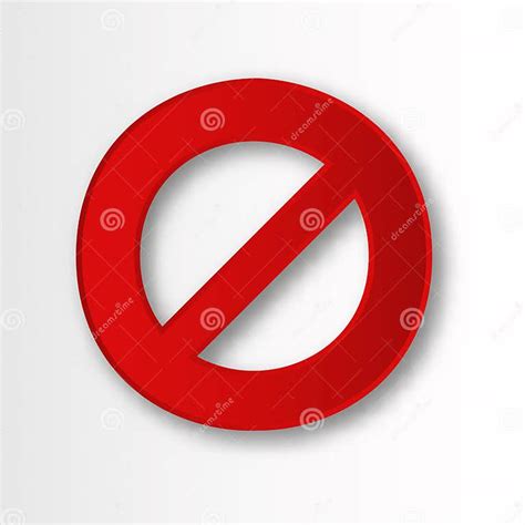 Banned Circle With Line Red Rounded Prohibition Sign With Warning