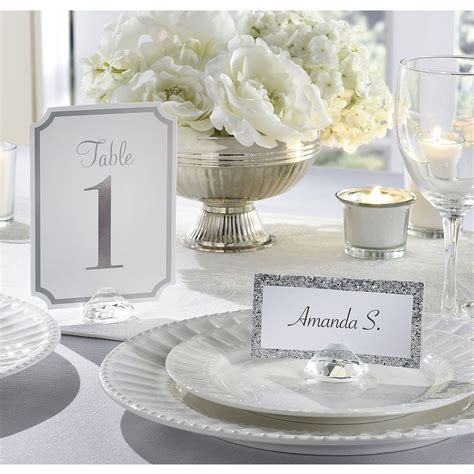 Clear Gem Place Card Holders 10ct Place Card Holders Wedding Place