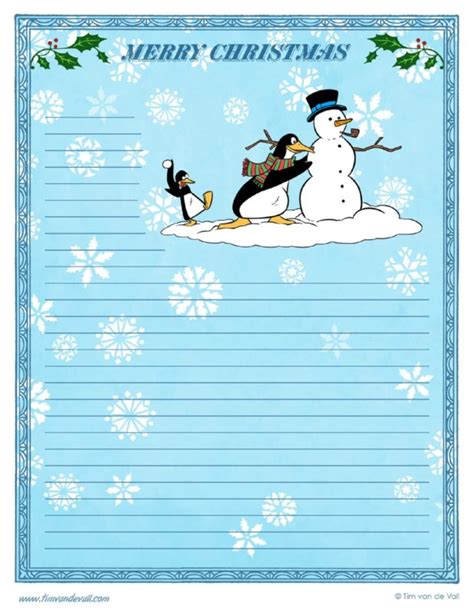 Christmas Writing Paper Printable Tims Printables