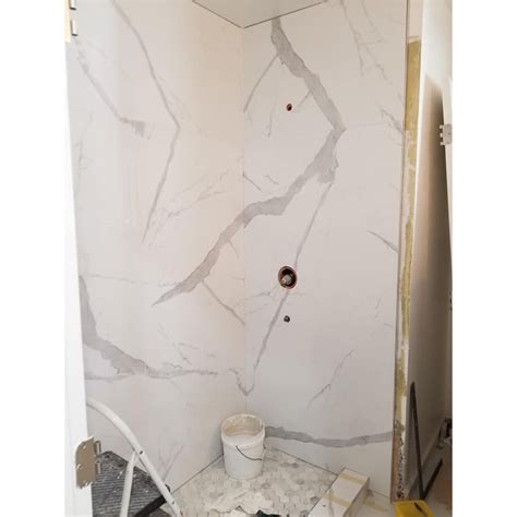 Calacatta White Quartz Shower Wall Panel White