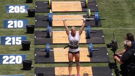 The most common variation of the clean and jerk typically has the athlete receiving the load in a full front squat, then using the split position in the jerk. Lindsey Valenzuela - 2013 CrossFit Games Clean and Jerk ...