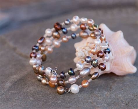 Freshwater Pearl Bracelet Multi Colored Pearl By Wahoodesigns