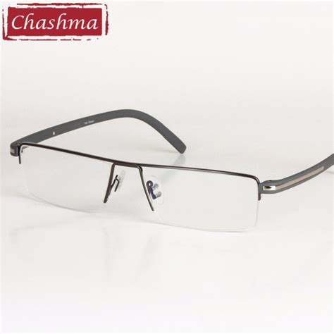 chashma classic design alloy eyeglass half rimmed men s glasses spectacle frame eye flasses