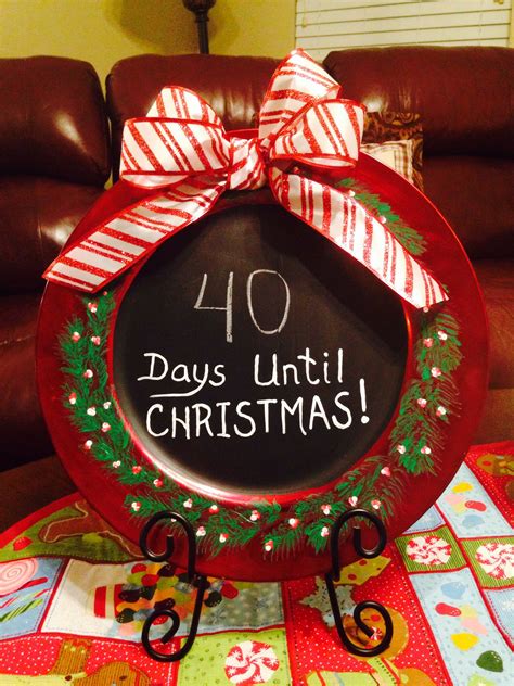Countdown To Christmas Chalkboard Charger Plate Hand Painted