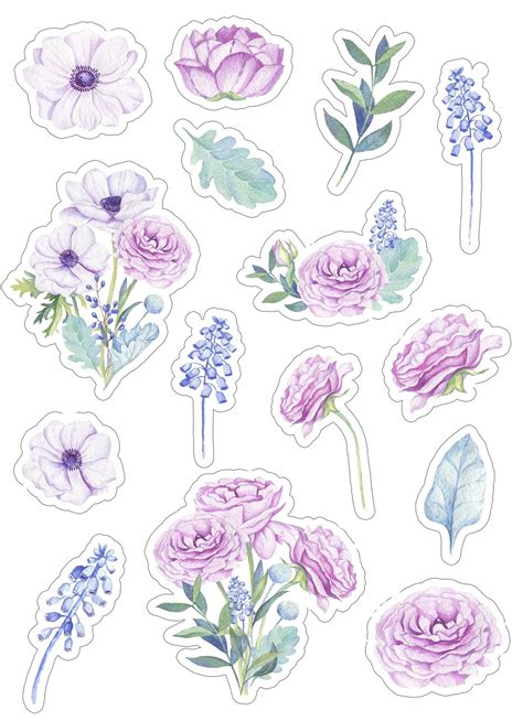 Скрапбукинг рукоделие VK Floral stickers Bullet journal stickers