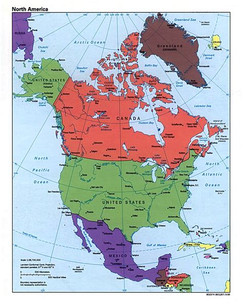 Mapa Político De América Del Norte Tamaño Completo Ex