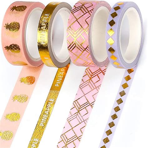 putwo washi tape masking tape 4 rouleaux 7 5mm 15mm ruban adhésif décoratif washi tape