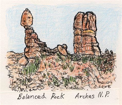 Balanced Rock Arches National Park Drawing By Danny Lowe Pixels