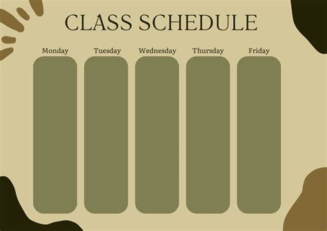 Free Printable Class Schedule Templates To Customize Canva