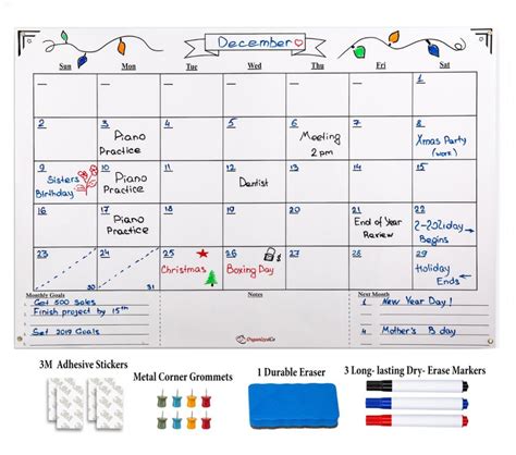 Multiple Month Dry Erase Planner Calendar Template 2021