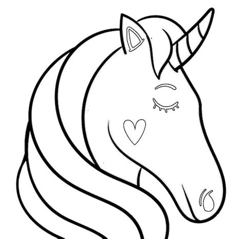 Unicorn Head Coloring Page Etsy