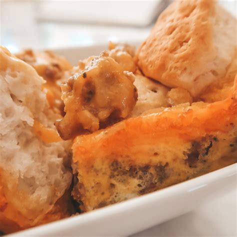 Easy Sausage Egg And Cheese Biscuit Casserole The Southerly Magnolia