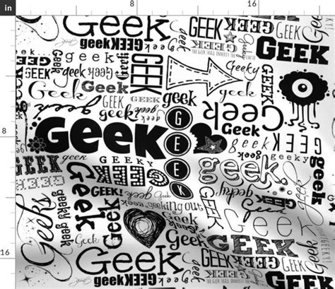 Geek Typography In White Spoonflower