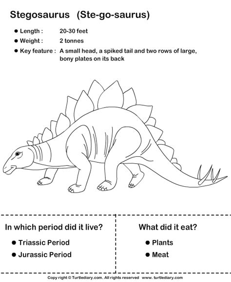 Download And Print Turtle Diarys Amazing Dinosaur Facts Worksheet Our