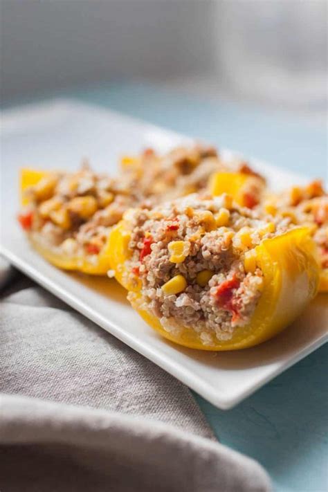 Turkey Quinoa Stuffed Peppers A Joyfully Mad Kitchen