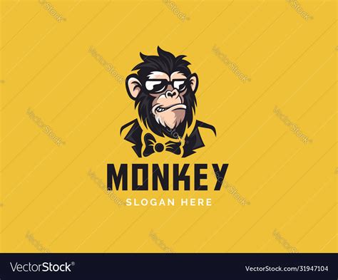 Monkey Mascot Logo Vector Animal Vector Illustration Geek Monkey Logo