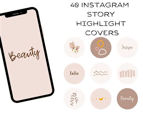 Instagram Story Highlight Icons Boho Instagram Beige Highlights