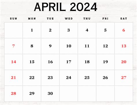 Blank April 2024 Calendar Printable Free Templates