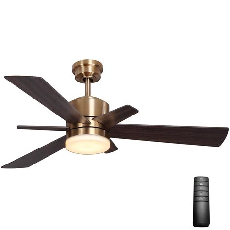 Home Decorators Collection Hexton 52 In Led Indoor Brushed Gold
