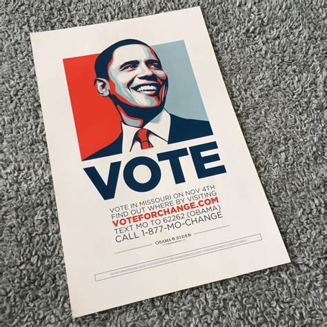 President Barack Obama Genuine Vote Hope Campaign Poster Etsy