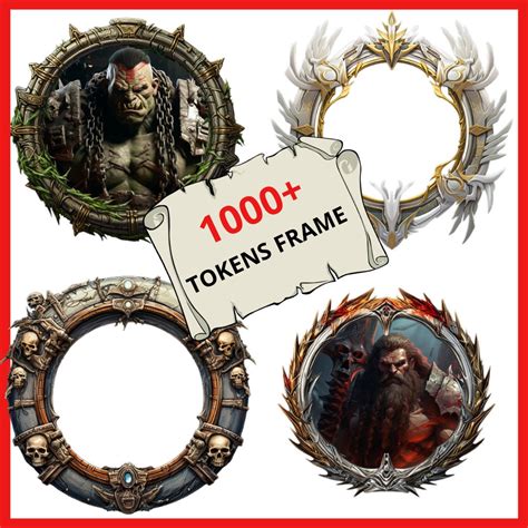 1000 Dnd Token Border Frame Pack Dnd Tokens Dungeon Master Etsy Portugal