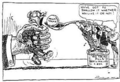 The Treaty Of Versailles Cartoon The Cartoon Is Showing German Being