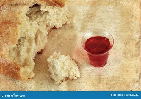 Communion Bread Loaf And Wine Grunge Stock Image Image 12058551