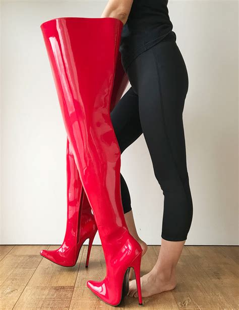 Rtbu Chris Hard Shaft Customized Crotch Hi 18cm Stiletto Boot Red Pate Refuse To Be Usual