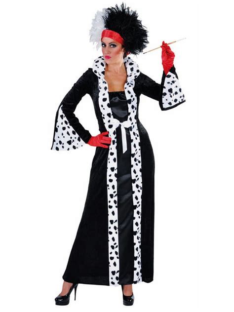 Ladies Deluxe Cruella Deville Costume 214155 Fancy Dress Ball