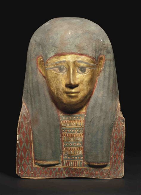 An Egyptian Polychrome And Gilt Cartonnage Mummy Mask Ptolemaic Period Circa 2nd 1st Century