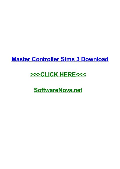Master Controller Sims 3 Download By Robertreex Issuu