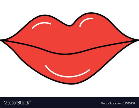 Red Lips Of Woman Makeup Lipstick Cartoon Vector Illustration Download