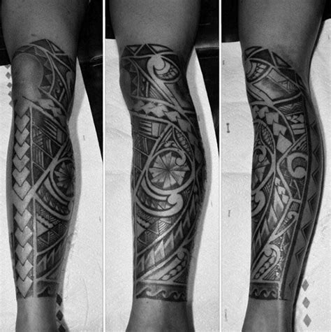 40 Polynesian Leg Tattoo Designs For Men Manly Tribal Ideas