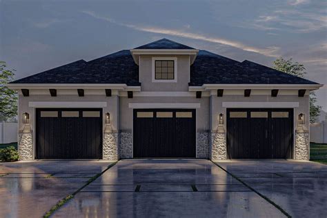 3 Car Garage With Stone Accents 62473dj Architectural Designs